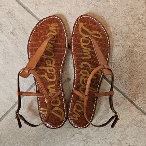 Sam Edelman Brown Leather Thong Sandals